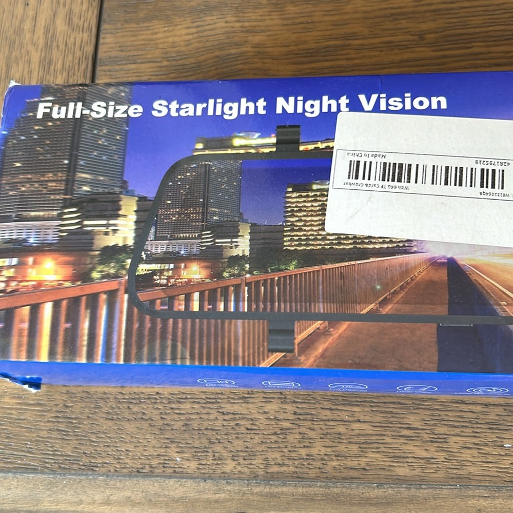 Full-Size Starlight Night Vision Dash Cam Mirror | HD 170° Wide Angle | NEW - Picture 12 of 13